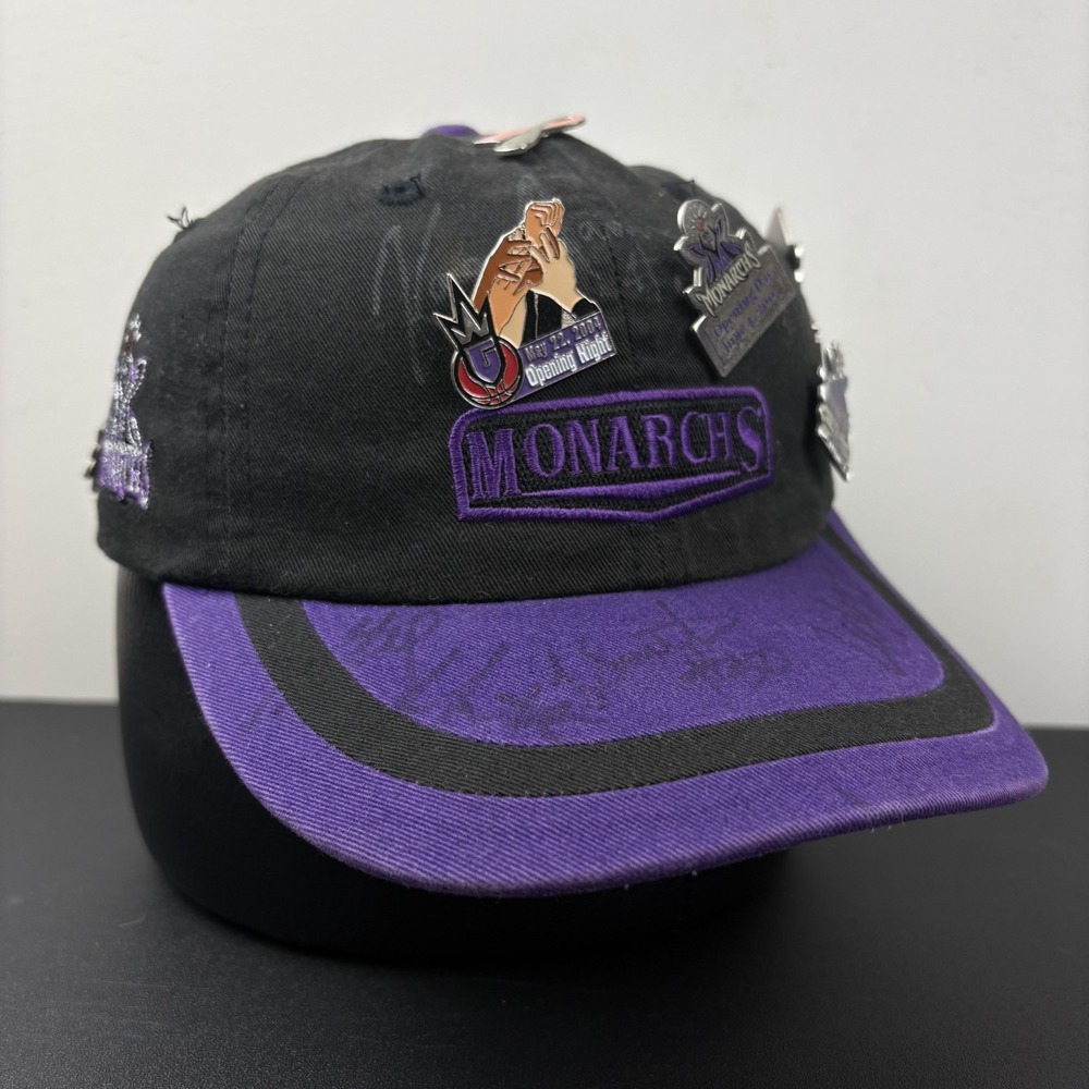 Vintage 90s Sacramento Monarchs WNBA Autographed Hat Pins Signed Strapback Cap